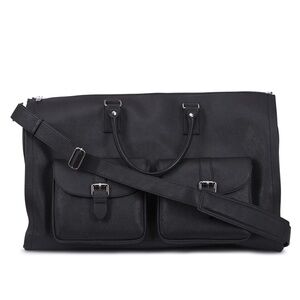 Hook + Albert Black Leather Weekender Garment Bag Unisex $590